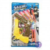 Vỉ đồ chơi 2 súng mini bắn đạn nhựa hít tường