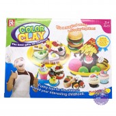 Hộp đồ chơi làm bánh kem bằng đất sét nặn 5 hũ & khuôn 726D-1