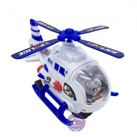 Hộp đồ chơi máy bay trực thăng cảnh sát chạy pin có đèn nhạc