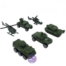 Hộp đồ chơi các loại xe máy bay quân sự bằng sắt 6 chiếc 1:87