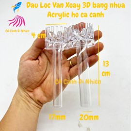 Đầu lọc váng xoay 3D bằng nhựa acrylic cho hồ cá cảnh hút bụi mặt nước