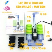 Lọc sủi vi sinh có MÁY BƠM bio bông ĐÔI kèm vật liệu lọc XY-2902