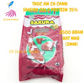 Thức Ăn Cá Koi Sakura Gold 2500g 35% - Cám Cá Cảnh HẠT NHỎ 2MM