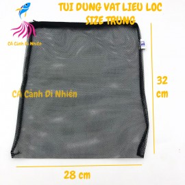 Túi đựng vật liệu lọc màu đen size TRUNG 28x32 cm cho hồ cá