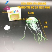 Sứa biển dạ quang trang trí hồ cá cảnh size Nhỏ 14x5 cm