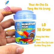 Thức ăn cho cá nhỏ thủy sinh Miniature Fish dạng hạt lọ XANH 38 Gram