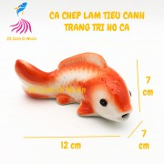Cá chép bằng gốm men làm tiểu cảnh trang trí cho hồ cá size 12x7x7 cm