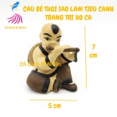 Cậu bé thổi sáo NHỎ làm tiểu cảnh trang trí cho hồ bể cá size 7x5 cm