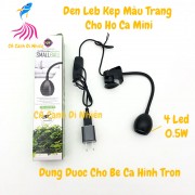 Đèn led kẹp hồ cá mini màu trắng dùng được cho bể tròn Small Ball