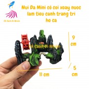 Núi đá có cối xoay nước làm tiểu cảnh trang trí hô cá 160A
