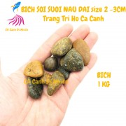 Bịch sỏi SUỐI NÂU ĐẠI 1 KG size 2 -3 cm trang trí hồ cá cảnh