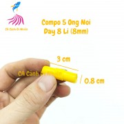 Bộ 5 ống NỐI 2 ĐẦU dây 8 Li (8mm) cho hồ cá cảnh