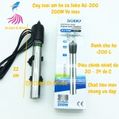 Cây sưởi ấm hồ cá vỏ inox 200W SOBO HJ-200 cho hồ bể cá