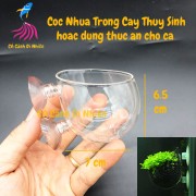 Cốc nhựa có giác hút trồng cây thủy sinh trên thành kính hồ cá