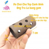 Đồ chơi cho tép cảnh hình ống trụ lỗ 7 cm bằng gốm trang trí hồ cá