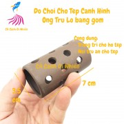 Đồ chơi cho tép cảnh hình ống trụ lỗ 7 cm bằng gốm trang trí hồ cá