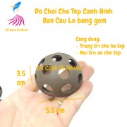 Đồ chơi cho tép cảnh hình nữa cầu lỗ 5.5 cm bằng gốm trang trí hồ cá