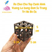 Đồ chơi cho tép cảnh hình VUÔNG LỖ 5 cm bằng gốm trang trí hồ cá