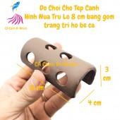 Đồ chơi cho tép cảnh hình NỬA TRỤ LỖ 8 cm bằng gốm trang trí hồ cá