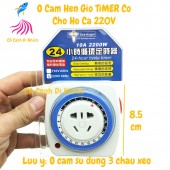Ổ cắm hẹn giờ TIMER Cơ phích 3 chấu xéo cho hồ cá 220V