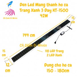 Đèn LED TRẮNG XANH máng 3 dãy 120 LED cho hồ cá 150-180 cm KT-1500