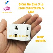 Ổ cắm nối chia 3 ngã chân cắm tròn phi 5 - Phích 3 lỗ Lioa ON3NC5