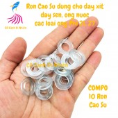 Bộ 10 Ron cao su dùng cho ống nước máy bơm hồ cá, dây xịt, dây sen phi 21, 27