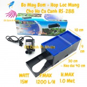 Máy bơm lọc nước RS-288 15W kèm lọc máng cho hồ cá cảnh