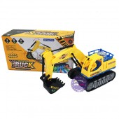 Hộp đồ chơi xe cào đất bánh đèn 3D chạy pin có nhạc 9801