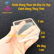 Chén Tép Thuỷ Tinh - Chén đựng thức ăn hình VUÔNG cho cá tép cảnh 7cm