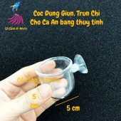 Cốc đựng giun, trùn chỉ có giác hút bằng thuỷ tinh cho cá ăn