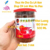 Thức ăn cá la hán Porpoise lên đầu và màu 180 gram 500 ML - Cám cá heo
