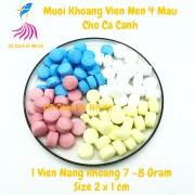 Muối Khoáng Nén Viên Bốn Màu Cho Cá Cảnh muối cho hồ cá thủy sinh - 1 Viên