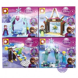 Bộ 4 hộp đồ chơi lắp ráp công chúa Frozen 4 in 1 DLP517