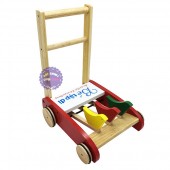 Xe đẩy tập đi 3 con gà bằng gỗ bánh viền cao su Forkids FK001
