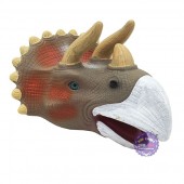 Hộp đồ chơi rối bàn tay khủng long tê giác Triceratops 3D bằng nhựa mềm