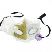 Đồ chơi mặt nạ Halloween lông vũ đính hoa hồng