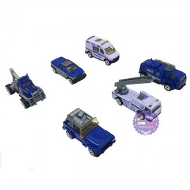Hộp đồ chơi các loại xe cảnh sát bằng sắt 6 chiếc Die-Cast