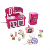 Hộp đồ chơi nhà bếp: lò nướng, bồn rửa chén, tủ lạnh dùng pin