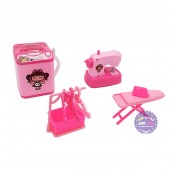 Hộp đồ chơi nhà bếp: máy may, bàn ủi, máy giặt, xào phơi dùng pin